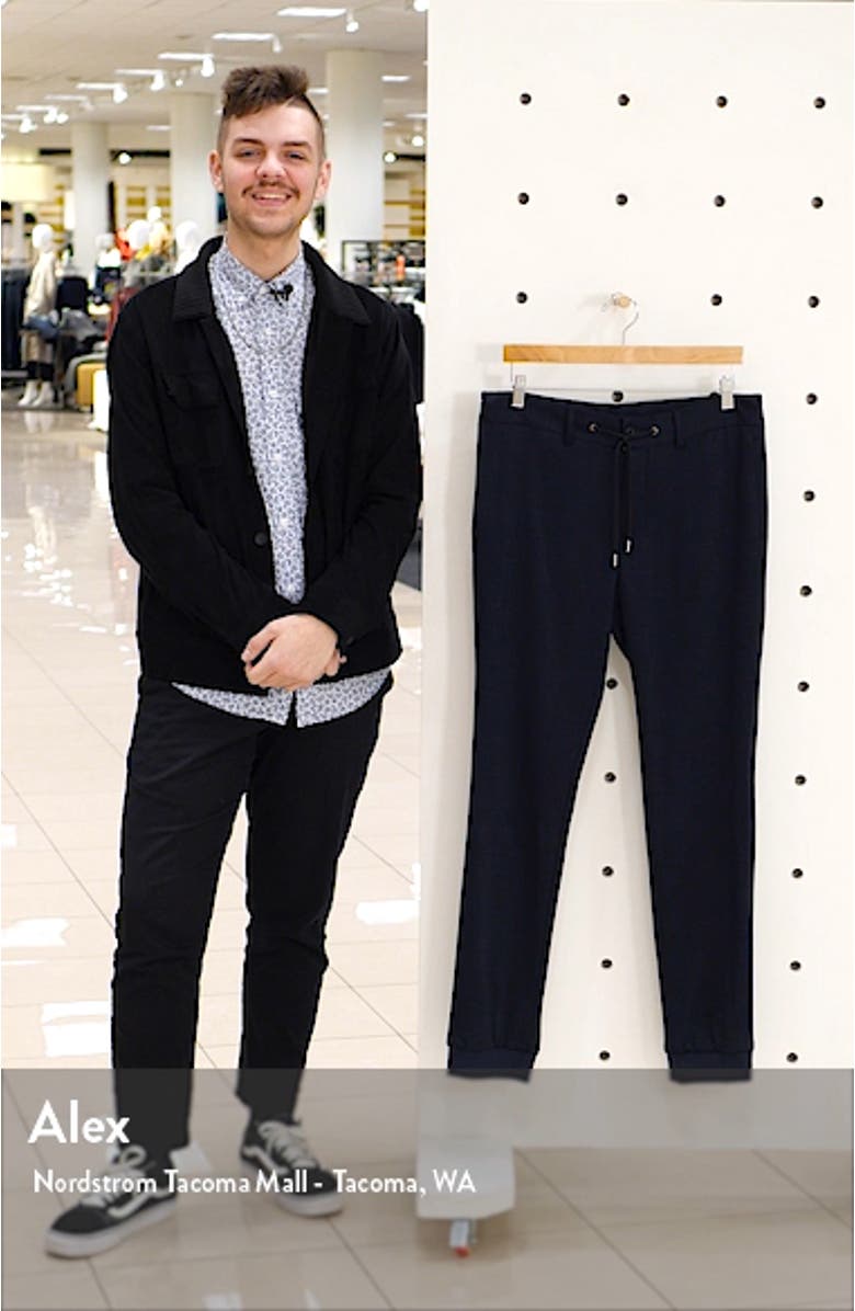 Glen Plaid Wool Jersey Jogger Pants, sales video thumbnail