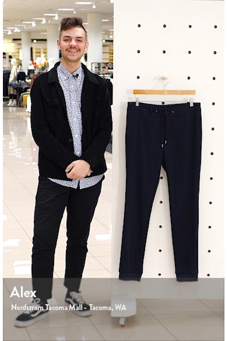Glen Plaid Wool Jersey Jogger Pants video