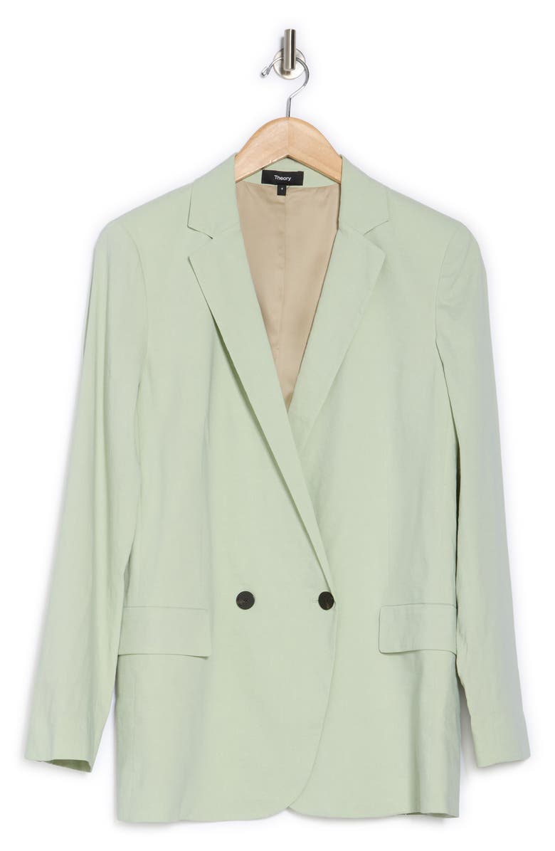 Theory Double Breasted Linen Blend Jacket, Alternate, color, Mnt
