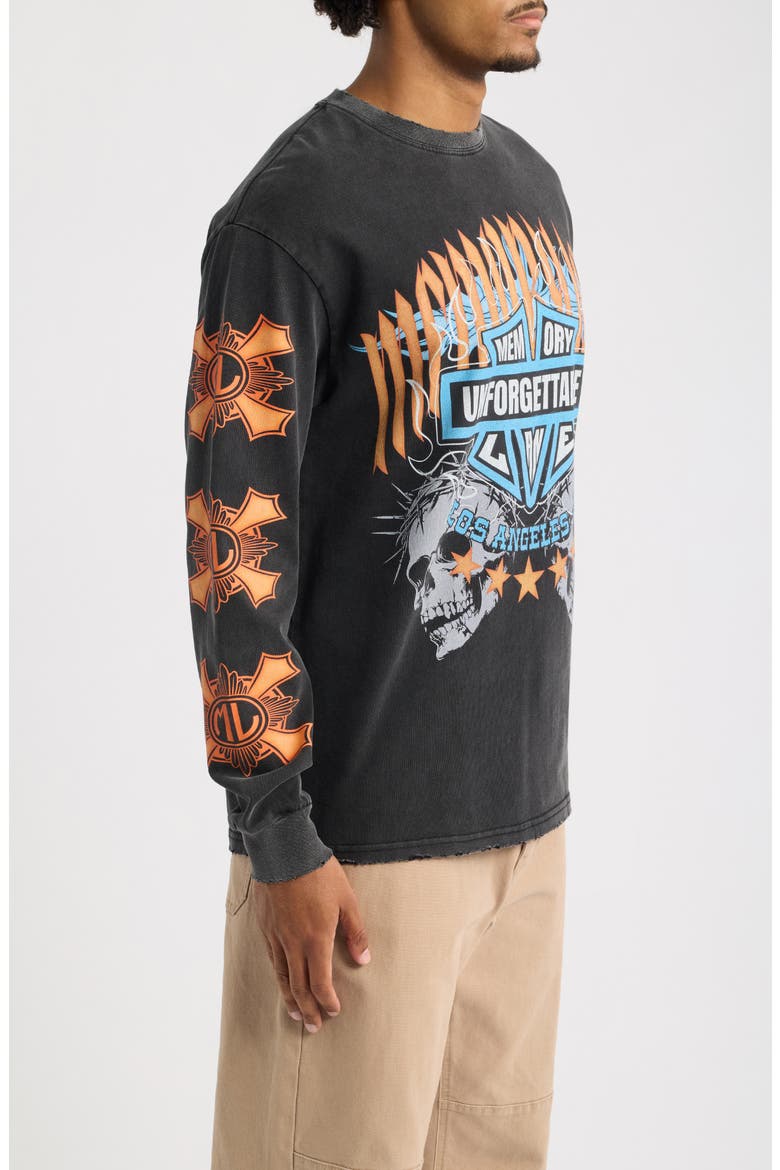 Flame Shield Oversize Cotton Graphic T-Shirt, Alternate, color, VINTAGE BLACK