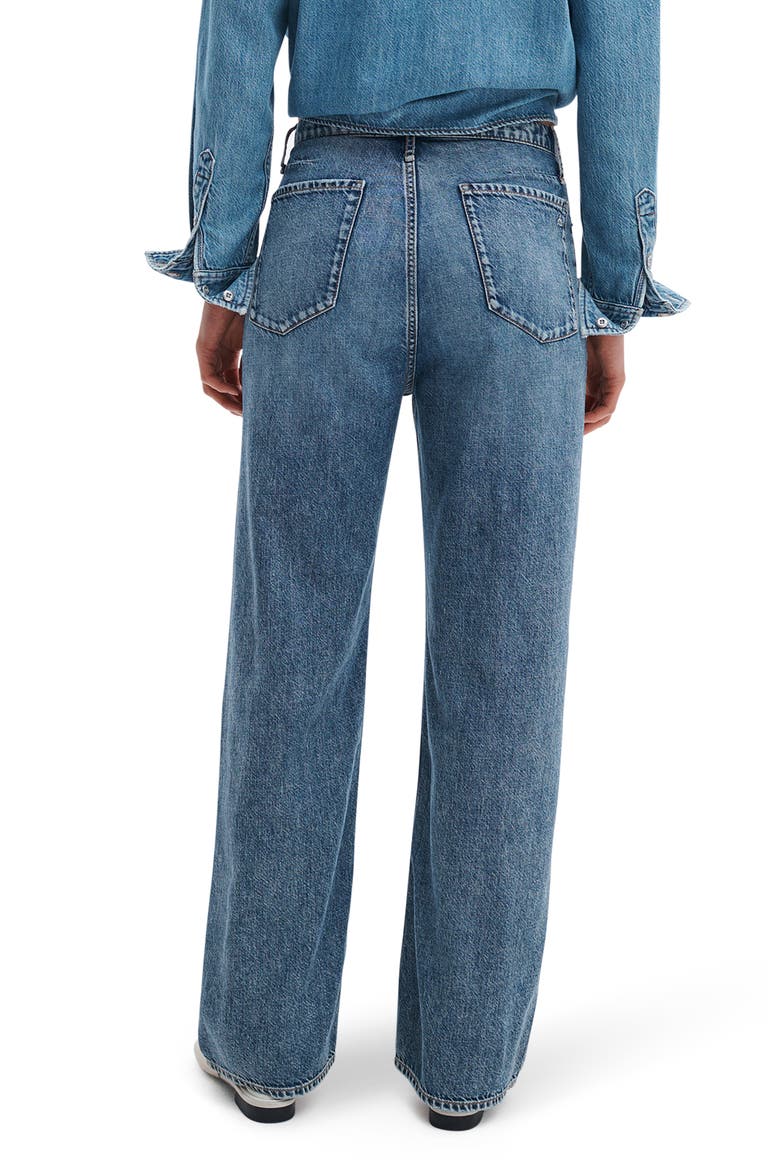 Featherweight Phoebe Drawstring Wide Leg Jeans, Alternate, color, EVERGLADE