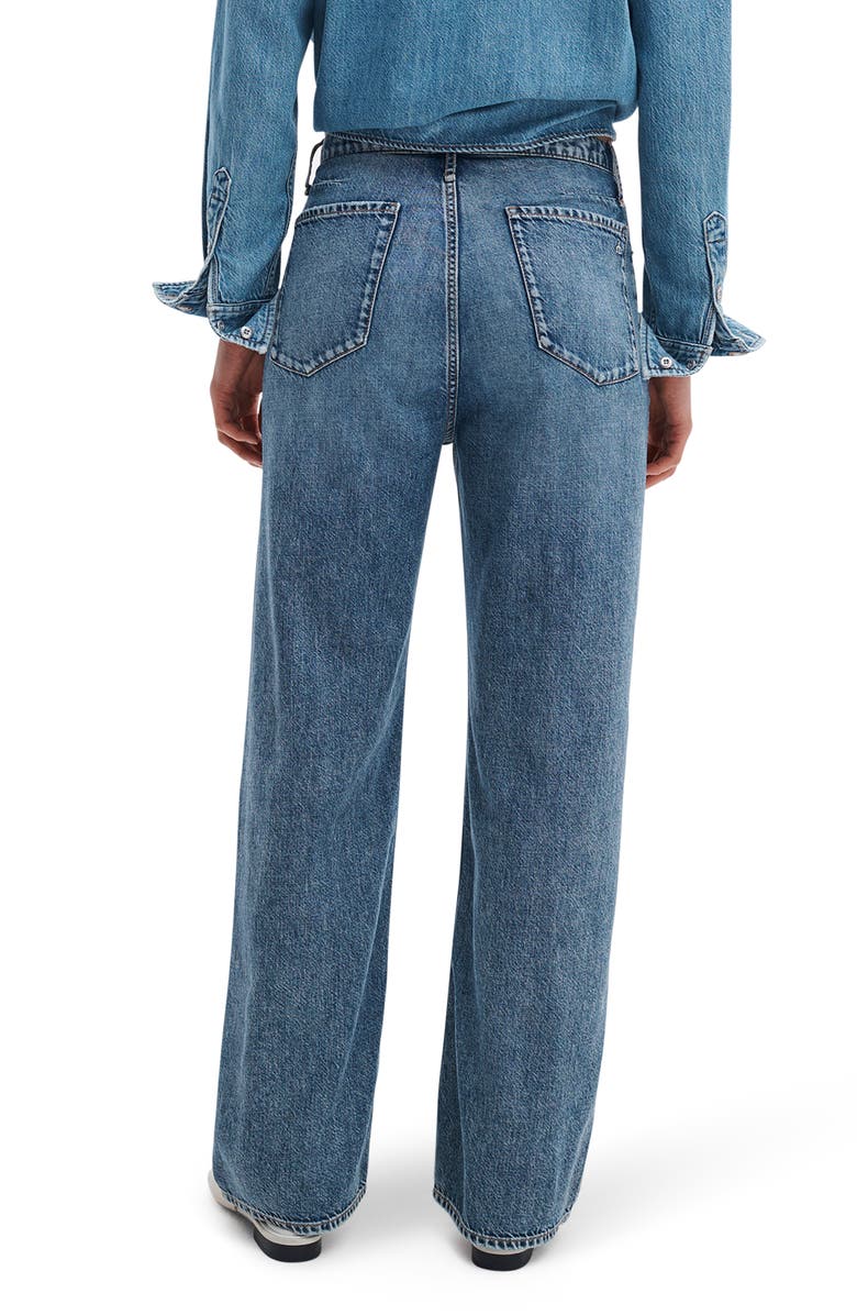 rag & bone Featherweight Phoebe Drawstring Wide Leg Jeans, Alternate, color, Everglade