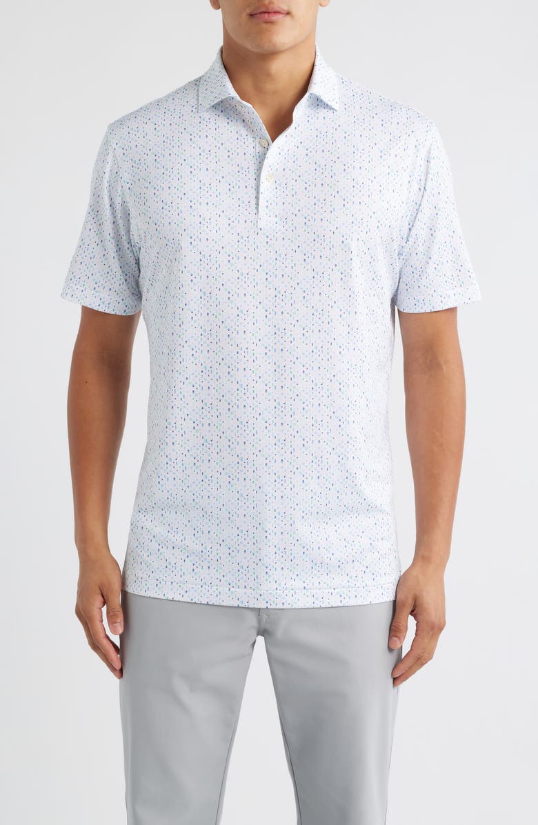 Peter Millar Cocktail Garnish Performance Jersey Polo, Main, color, White
