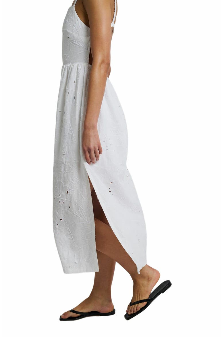 Air Linen Straight Neck Maxi Dress, Alternate, color, WHITE