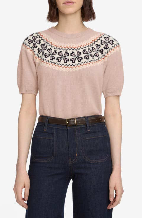 The Fair Isle Short Sleeve Cashmere Sweater