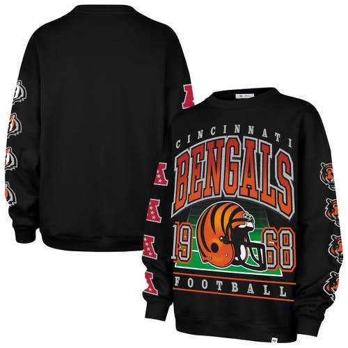 47 Brand '47 Black Cincinnati Bengals Go Big Oversized Pullover Sweatshirt In Black