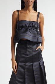 Sacai Stripe Satin Crop Camisole