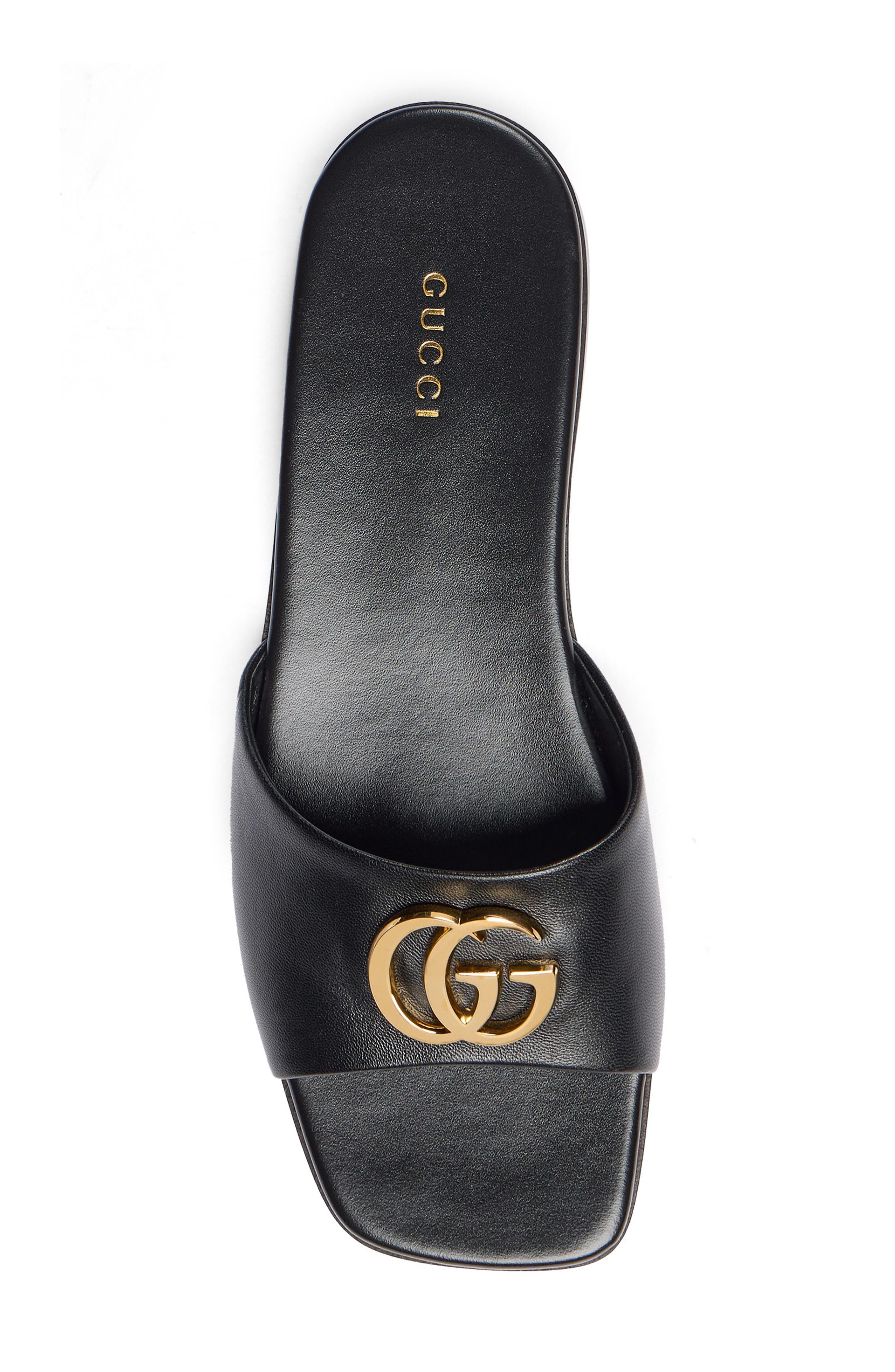 Gucci Interlocking-G Slide Sandal, Alternate, color, Nero