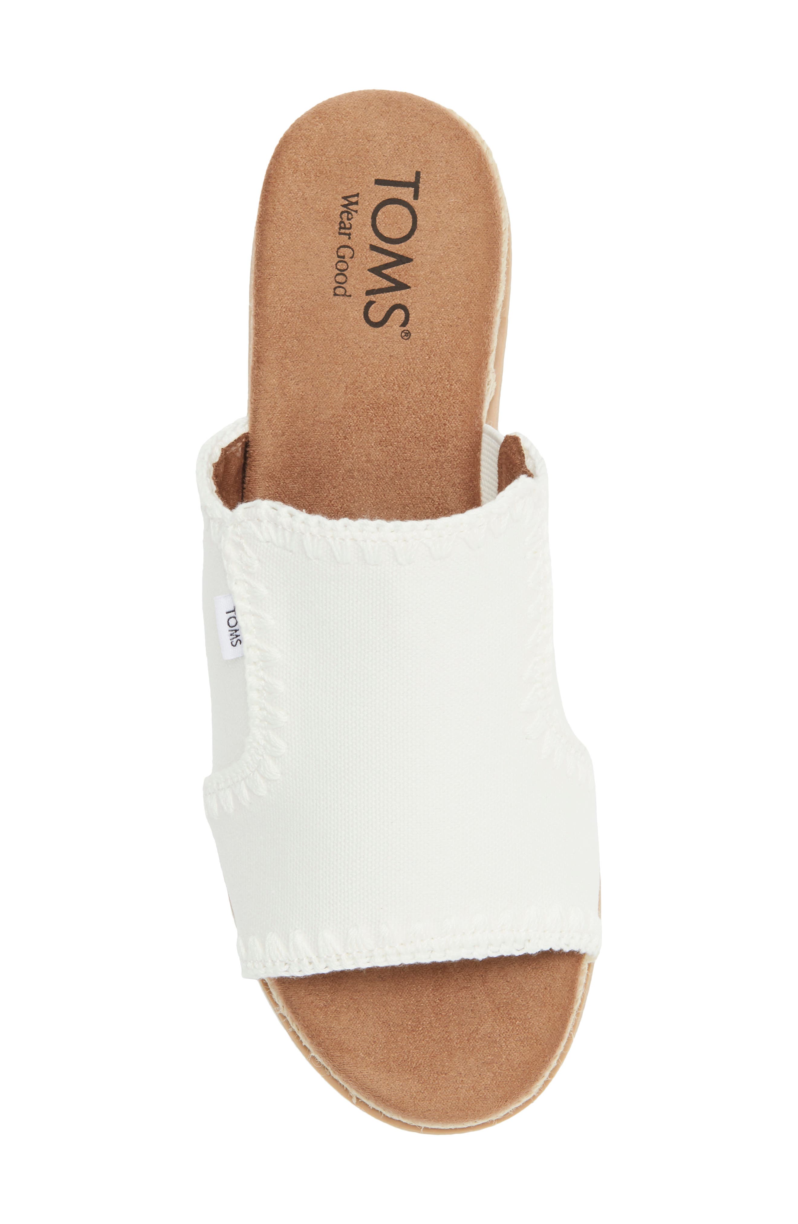 TOMS Adria Platform Wedge Sandal, Alternate, color, White