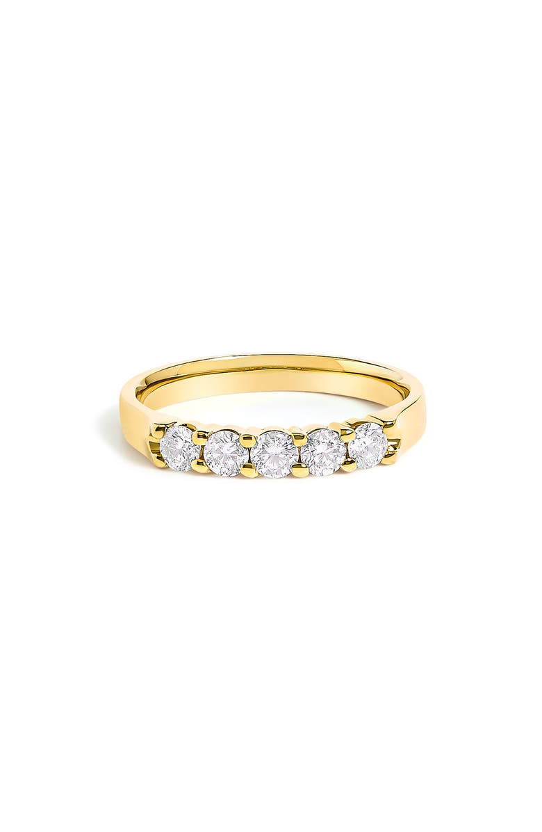 Haus of Brilliance 14K Gold 1/2 Ctw Diamond 5 Stone Band Ring, Main, color, Yellow Gold
