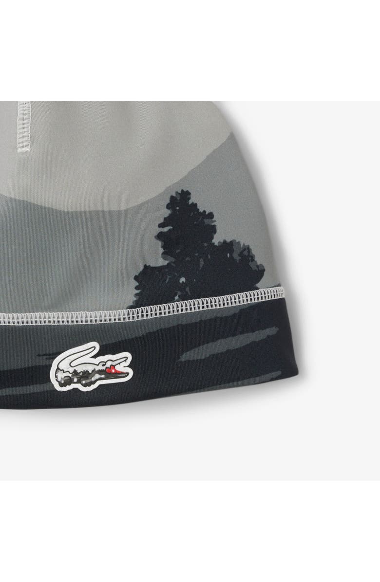 Lacoste Landscape Print Polar Fleece Beanie, Alternate, color, Lapland/ Black
