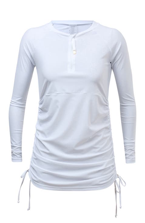 Ruched Long Sleeve Swim Dress