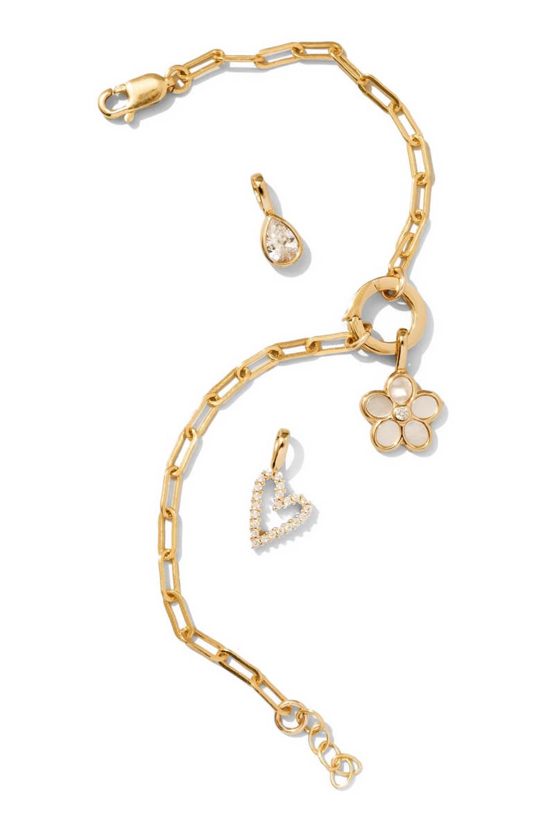 MADE BY MARY Jude Charm Bracelet with CZ Link Lock, Alternate, color, Gold Filled