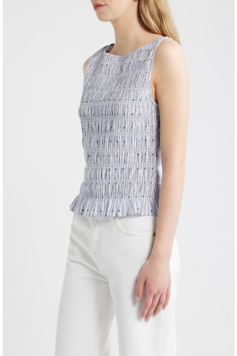 The Phoebe Smocked Sleeveless Top, Alternate, color, NAVY/WHITE