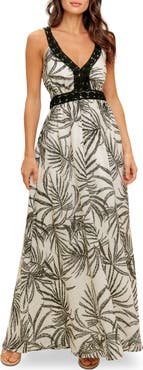 FLYING TOMATO Crochet Trim Maxi Dress