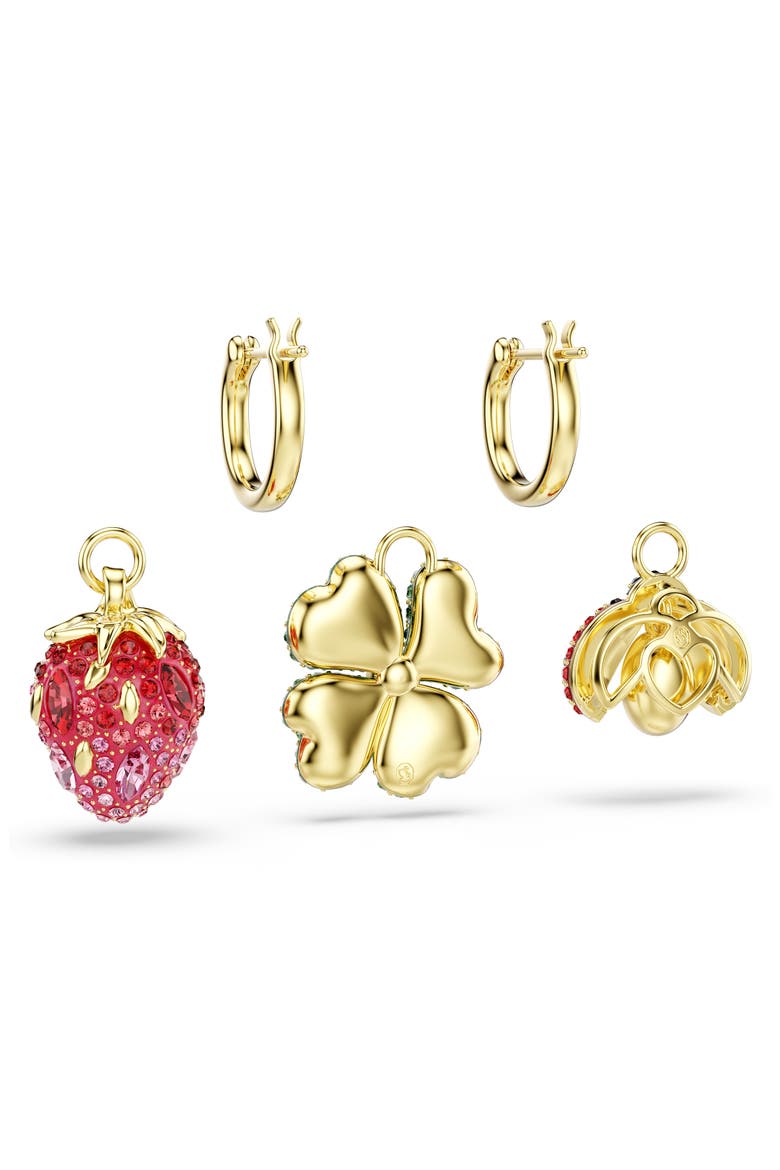 Idyllia Set of 3 Charms with Hoop Earrings, Alternate, color, GOLD/ MULTI