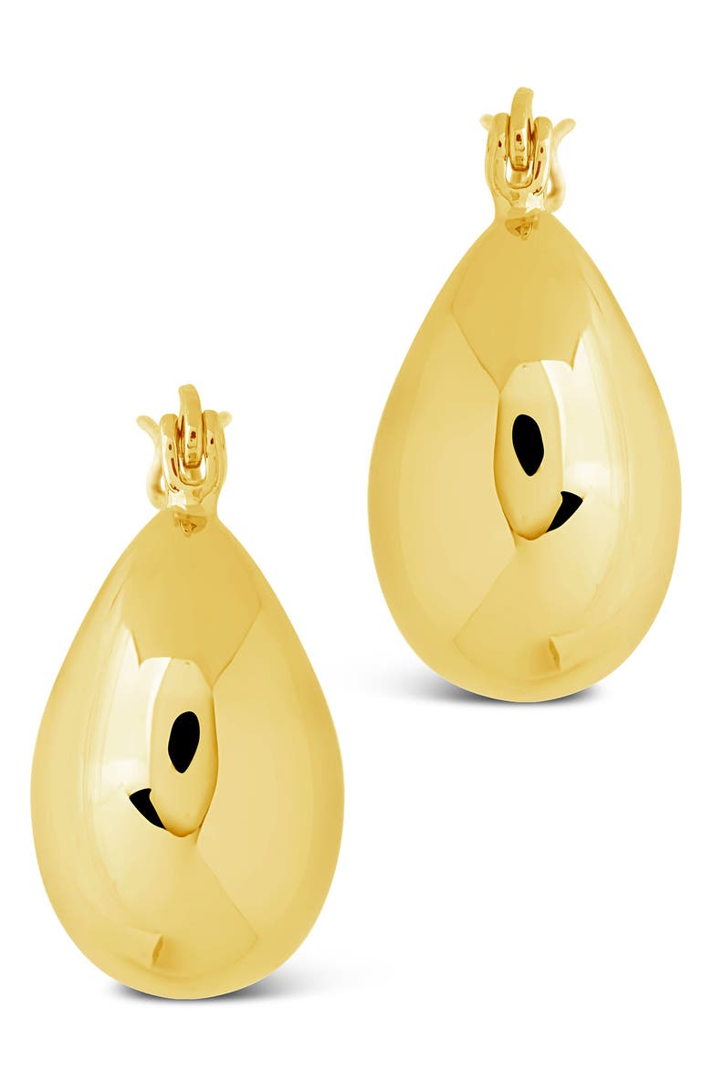 Sterling Forever Skyler Chunky Tube Hoop Earrings, Alternate, color, Gold