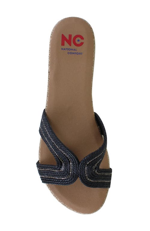 National Comfort Terrassa Slide Sandal In Black Fabric