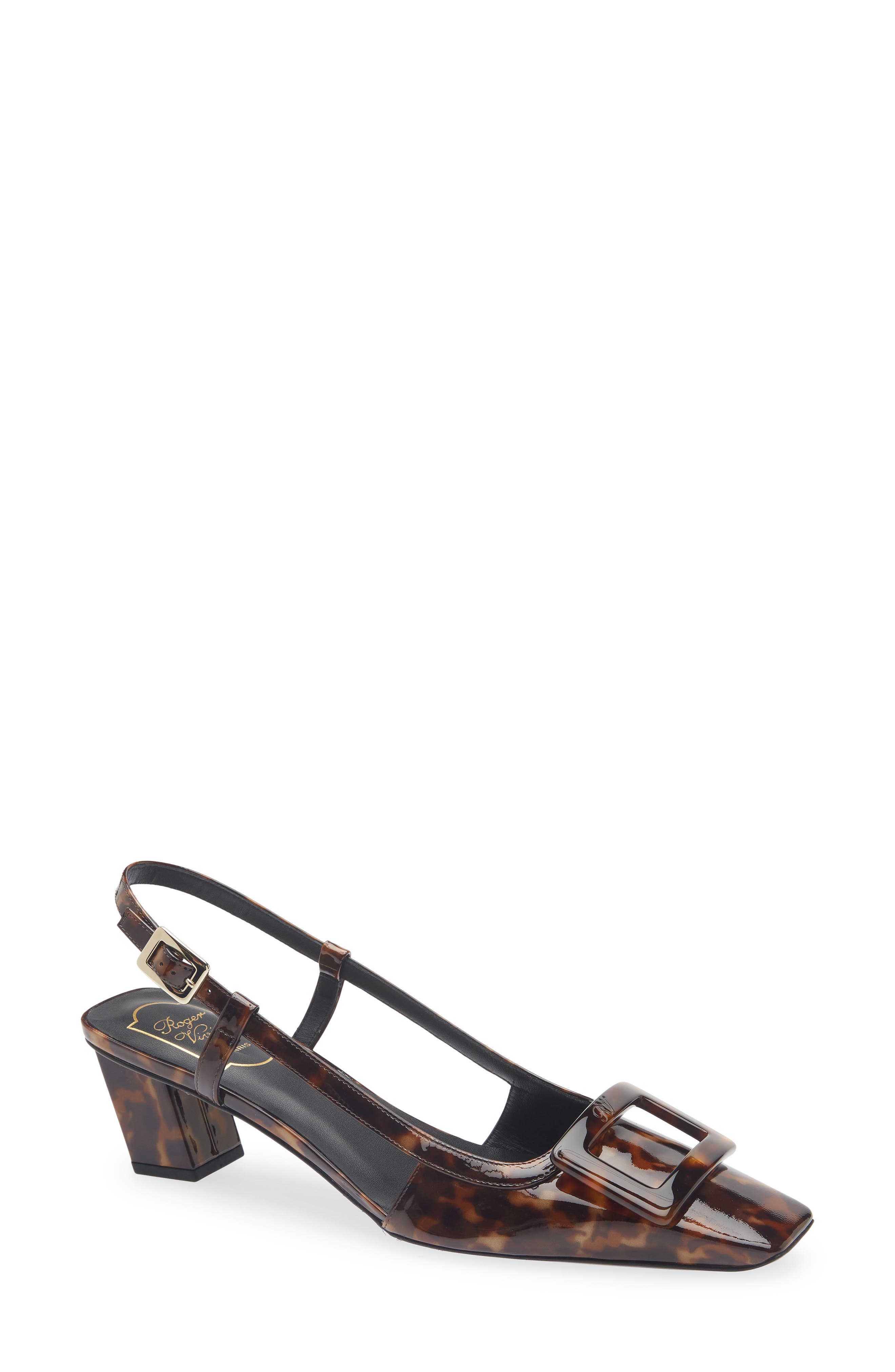 Belle Vivier Patent Leather Slingback Pump, Main, color, MARRONE AFRICA