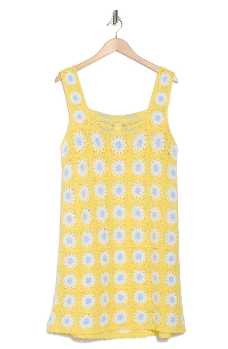 Patch Floral Sleeveless Crochet Dress