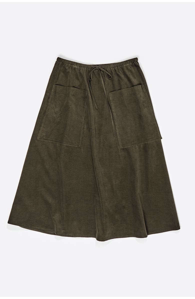 Bimba y Lola Adjustable Waist Midi Skirt, Alternate, color, Khaki