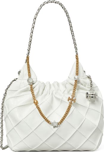 Tory Burch Mini Fleming Distressed Leather Hobo Bag Nordstrom