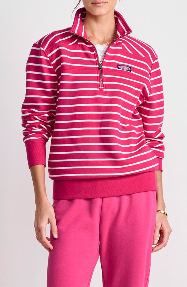 vineyard vines Shep Quarter Zip Pullover, Main, color, Stripe Charm Pink