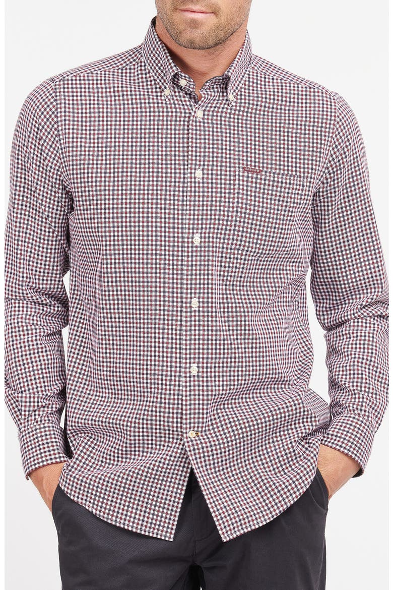 Padshaw Check Button-Down Shirt, Main, color, RICH RED