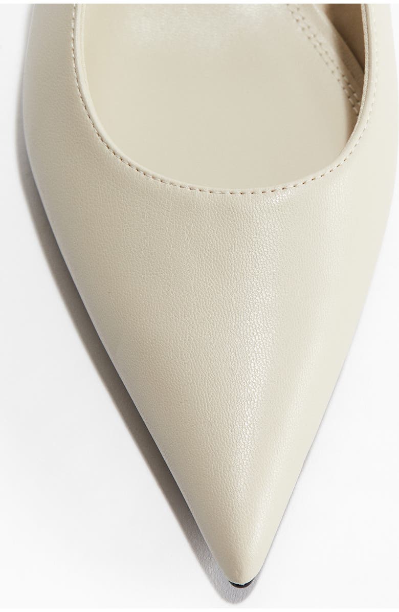 H&M Kitten-heeled pointed slingbacks, Alternate, color, Light Beige
