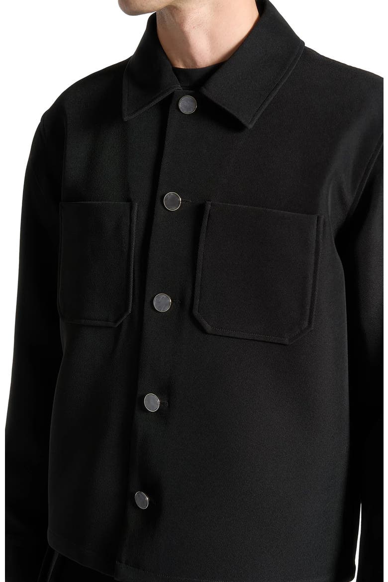 Benoit Twill Pocket Cropped Shirt, Alternate, color, Black