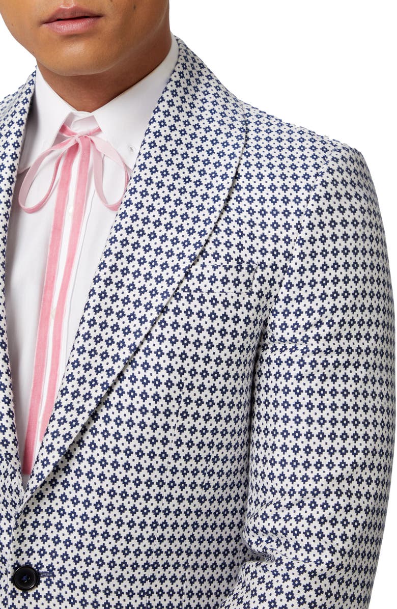 Twisted Tailor Siorek Slim Fit White Jacquard Suit Jacket, Alternate, color, 
