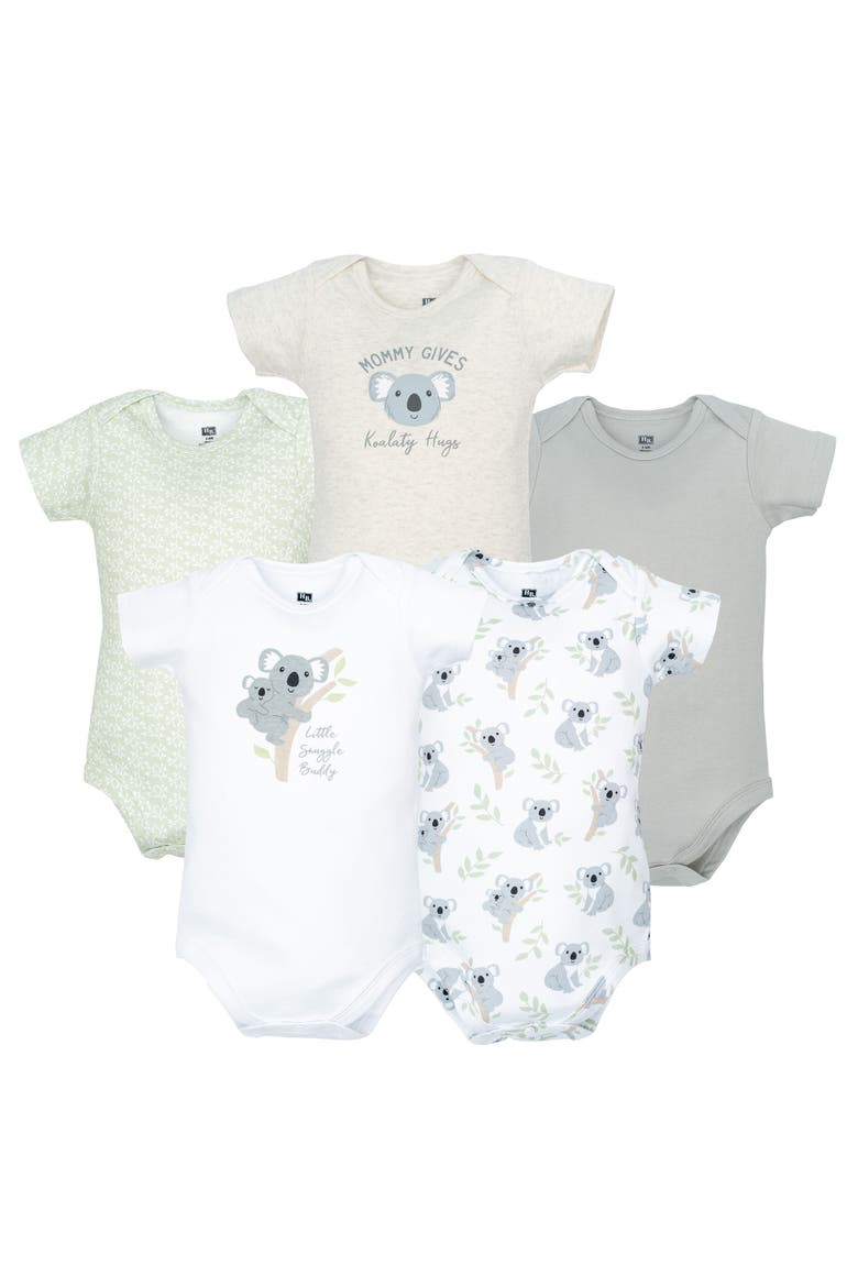 5Pk Set of Cotton Infant All-in-One Bodysuits, Main, color, Koala Hugs