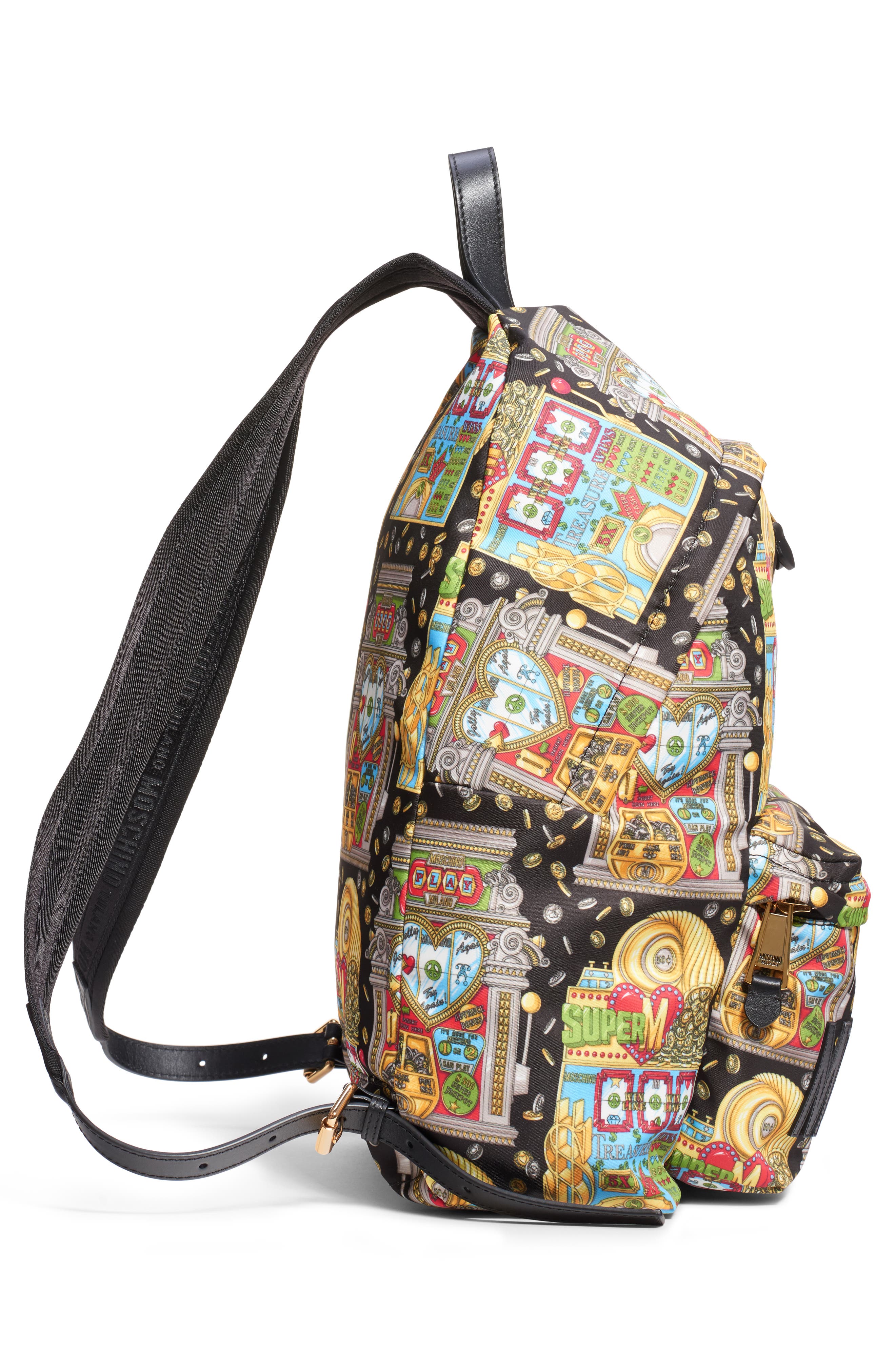 Moschino Jackpot Logo Backpack, Alternate, color, 