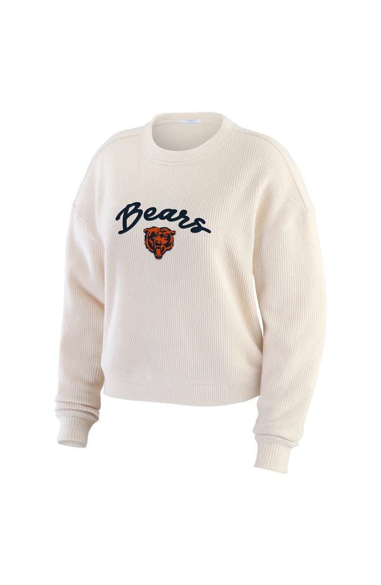 WEAR by Erin Andrews Women's WEAR by Erin Andrews Oatmeal Chicago Bears Plus Size Rib-Knit Long Sleeve T-Shirt & Pants Lounge Set, Alternate, color,