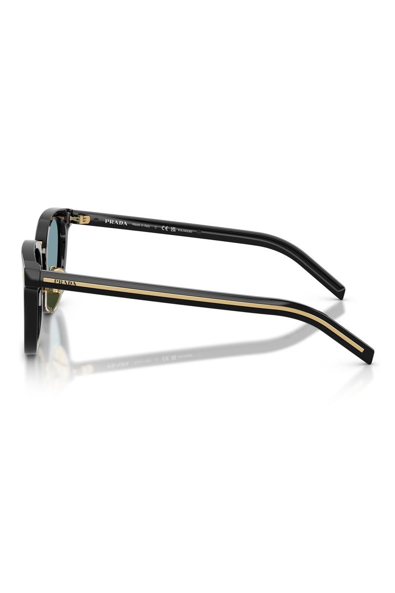 49mm Polarized Cat Eye Sunglasses, Alternate, color, BLACK / GREEN POLAR