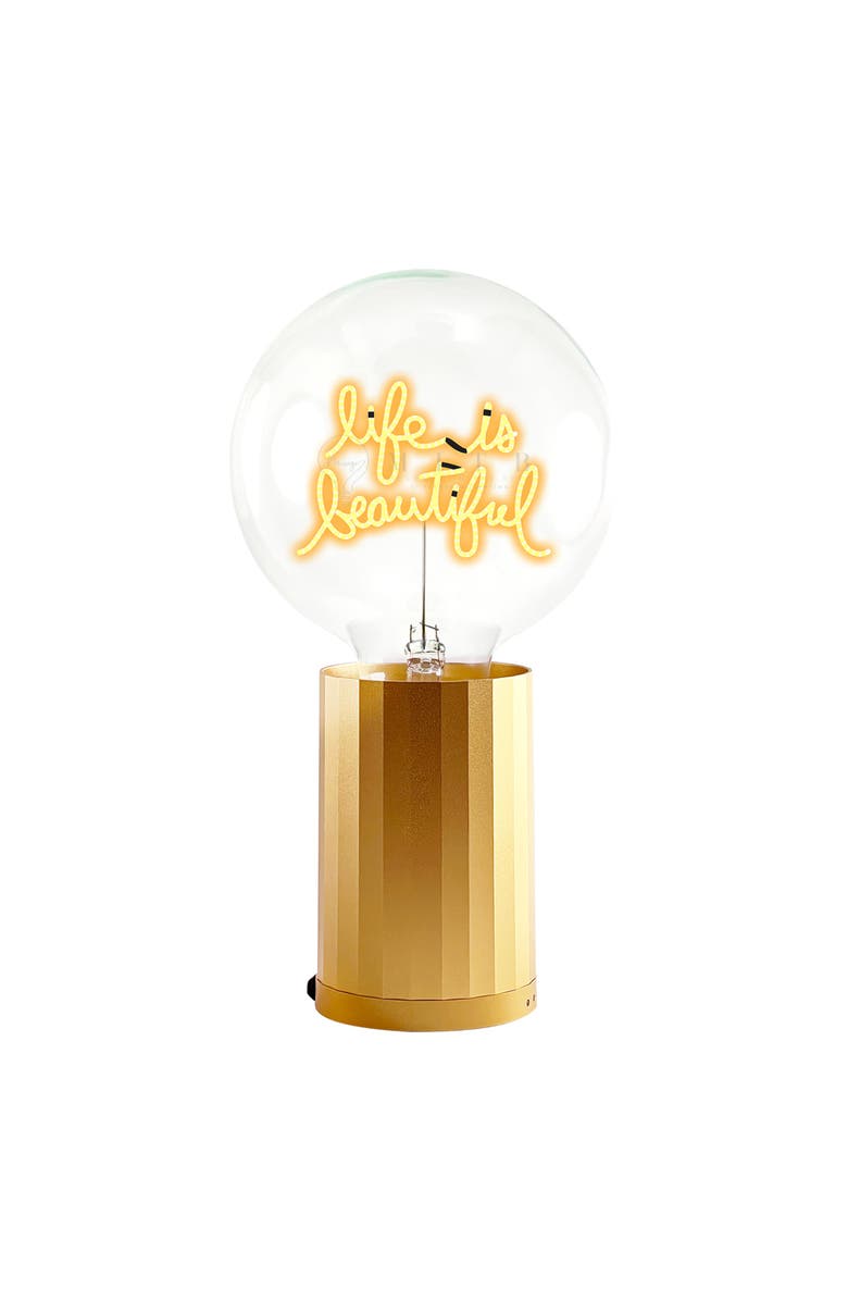 MITB Life Is Beautiful Portable Table Lamp, Main, color, Gold