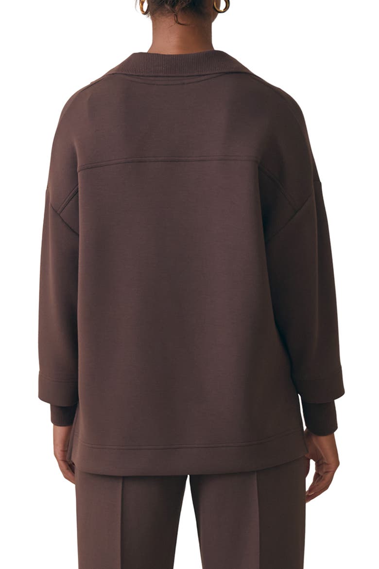 Bernie Johnny Collar Sweatshirt, Alternate, color, CHOCOLATE