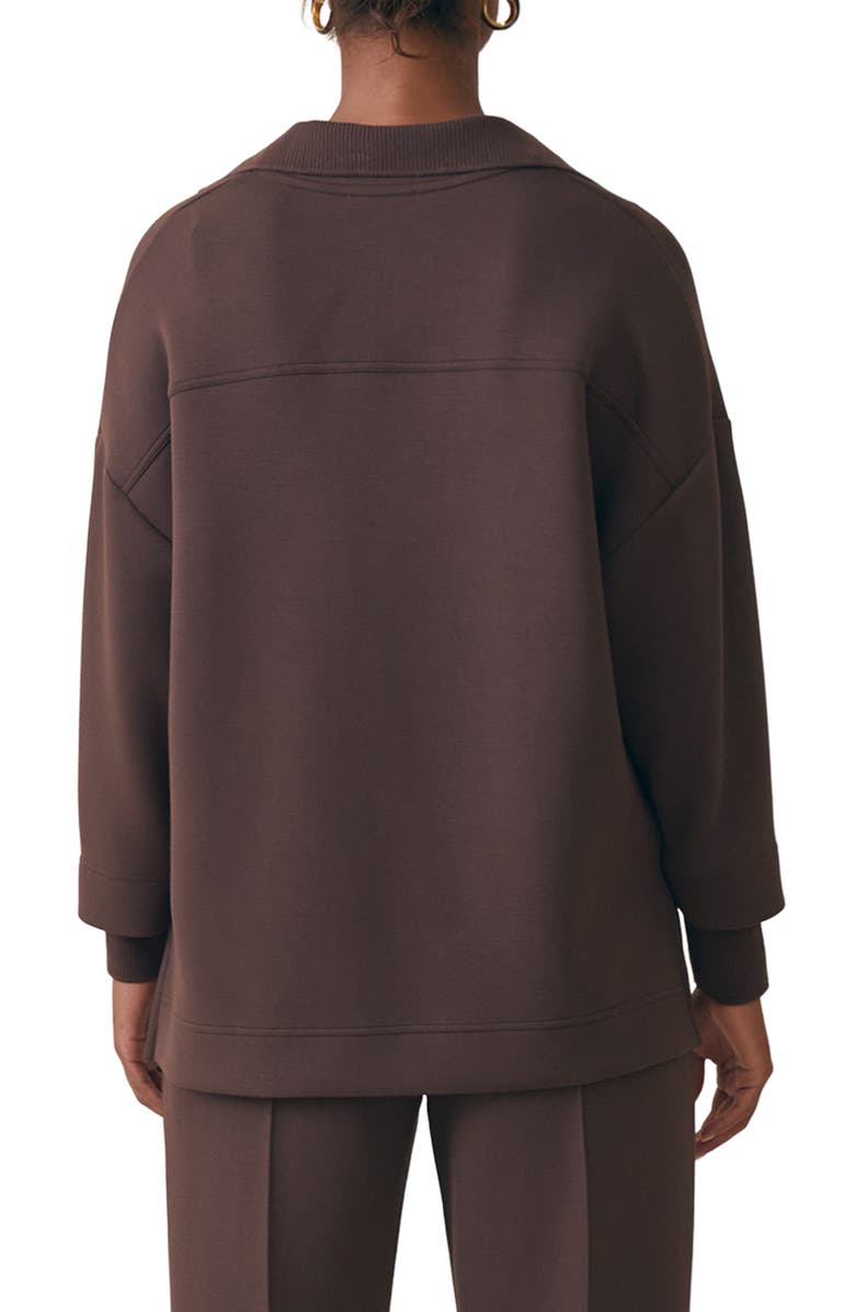 Reiss Bernie Johnny Collar Sweatshirt, Alternate, color, Chocolate