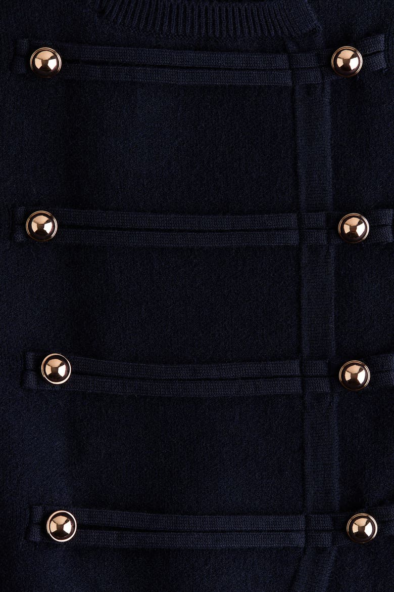 Double-Breasted Fine-Knit Vest, Alternate, color, Navy blue