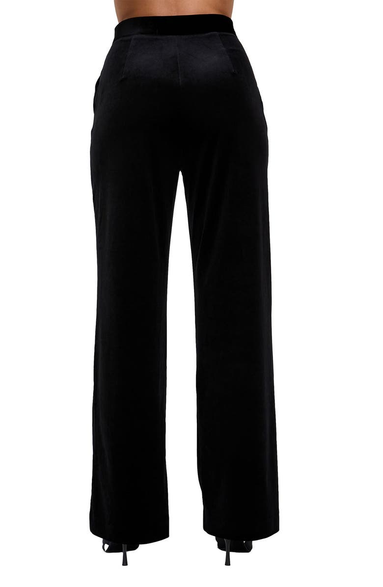 Lily and Lionel London Valerie Straight Leg Velvet Trouser, Alternate, color, Black