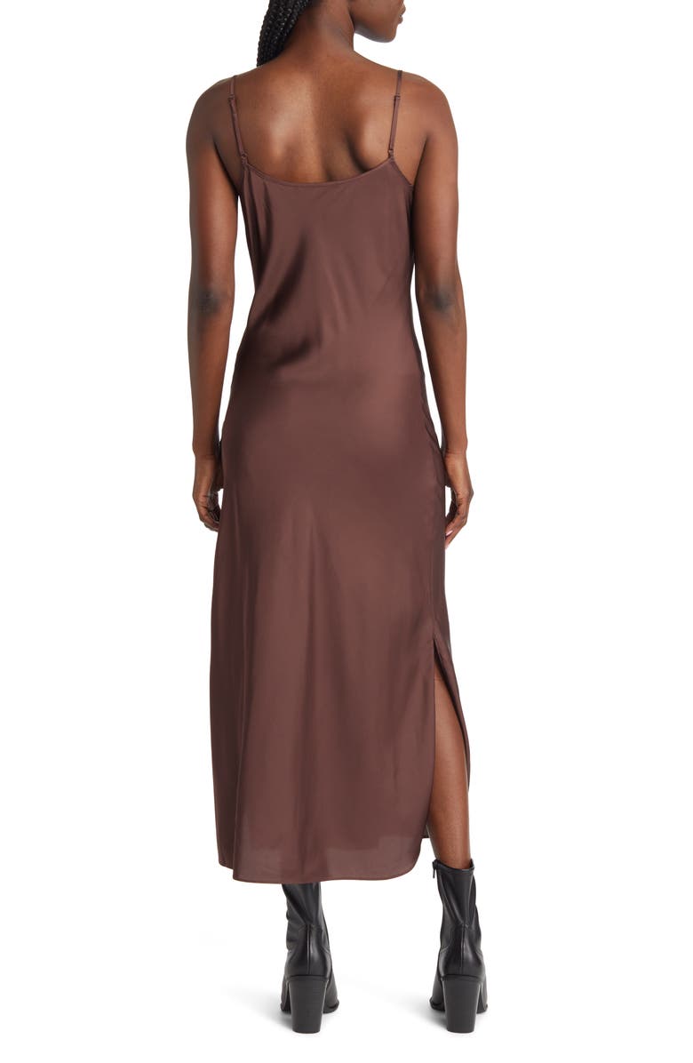 AllSaints Hadley Cowl Neck Satin Slipdress, Alternate, color, 