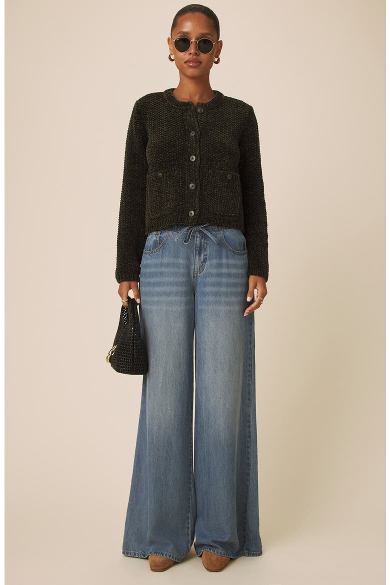 Aubrey Chenille Cardigan, Alternate, color, GREEN SPRUCE