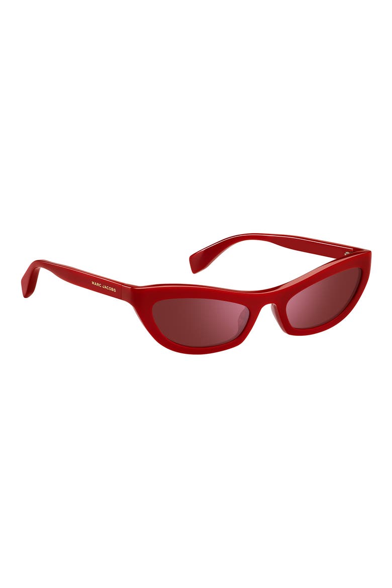 54mm Cat Eye Sunglasses, Alternate, color, RED