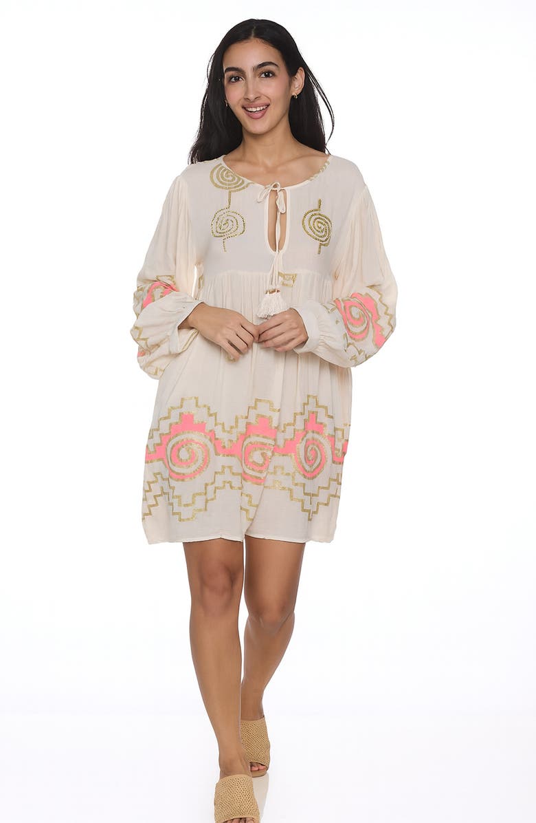 RANEES Long Sleeve Dress, Alternate, color, Ivory