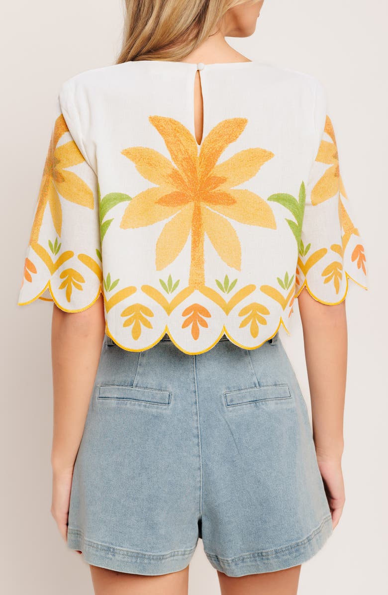 FLYING TOMATO Printed Crop Top, Alternate, color, Ivory