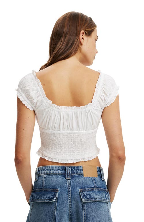 Cotton On Greta Frill Sleeve Blouse In White