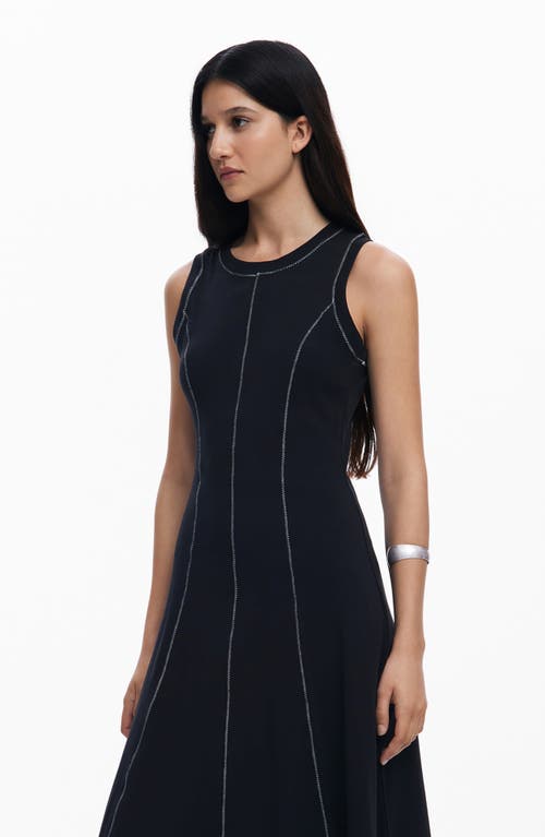 Desigual Sleeveless A-line Midi Dress In Black