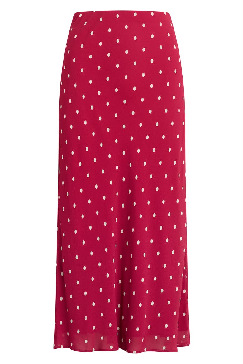 The Jojo Polka Dot Midi Skirt, Alternate, color, RASPBERRY/ IVORY DOT