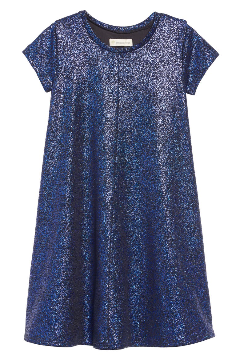 Super Sparkle Dress, Main, color, METALLIC BLUE