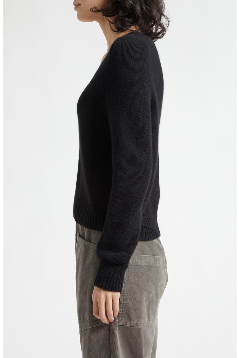 Vicki V-Neck Cashmere & Virgin Wool Sweater, Alternate, color, BLACK
